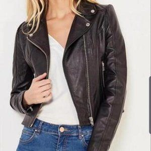 Lost Ink black biker leather jacket